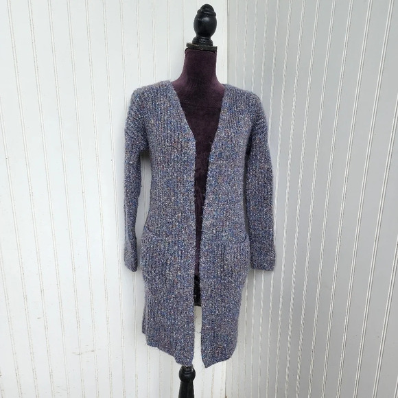 Universal Thread Gray Multicolor Open-Front Cardigan Women's Chunky Warm Wool XS - Picture 1 of 11